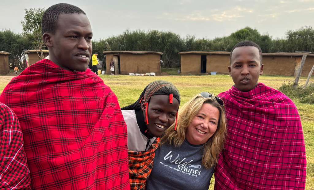Michelle Gorbich with members of the Osilalei community